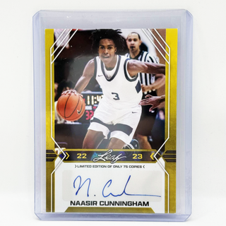 2022-23 Leaf Autographs Naasir Cunningham Gold Parallel Limited Edition /75 #BA-NC1