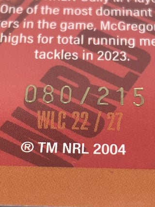 2024 NRL Traders World In League Raecene McGregor New Zealand 080/215