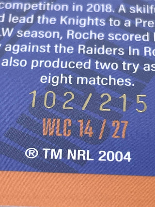 2024 NRL Traders World In League Georgia Roche England 102/215