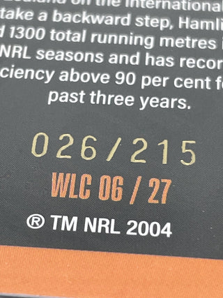 2024 NRL Traders World In League Braden Hamlin-Uele Samoa 026/215