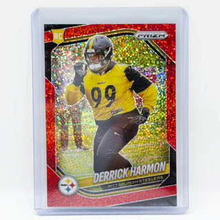 2025 Panini Prizm Football Derrick Harmon Red Sparkle RC - No. 368