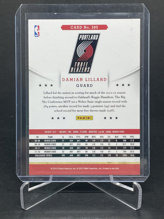 2012 NBA Hoops Damian Lillard Rookie Portland Trail Blazers - No. 280