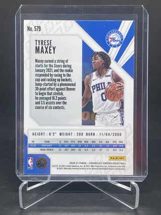 2020-21 Panini Chronicles Phoenix Tyrese Maxey RC - No. 579