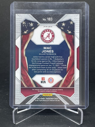 2021 Panini Prizm Draft Picks Mac Jones All-Americans Orange Wave RC 20/75