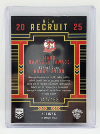 2025 NRL Elite New Recruit Mark Nawaqanitawase Album Card 047/162 - NRA 15/17