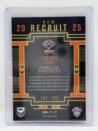 2025 NRL Elite New Recruit Jarome Luai Album Card 145/162 - NRA 17/17