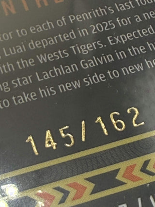 2025 NRL Elite New Recruit Jarome Luai Album Card 145/162 - NRA 17/17
