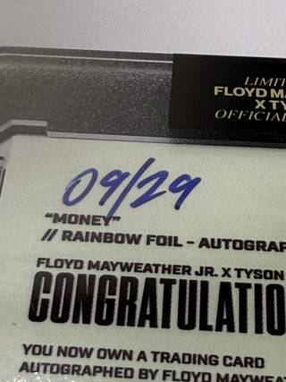2022 Tyson Beck X Floyd "Money" Mayweather Rainbow Foil Authentic Autograph 09/29