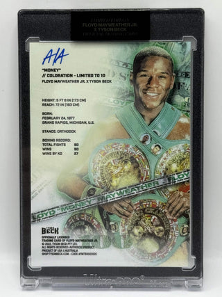2022 Tyson Beck X Floyd "Money" Mayweather Authentic Autograph Coloration 5/10 - AA