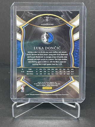 2020-21 Panini Select Luka Doncic Concourse Red/Orange Flash - No. 15