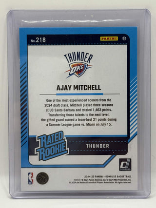 2024-25 Panini Donruss Rated Rookie Ajay Mitchell Blue Fireworks 41/85