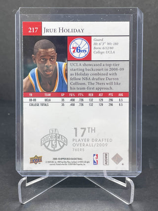 2009-10 Upper Deck Star Rookies Jrue Holiday Rookie Card - No. 217