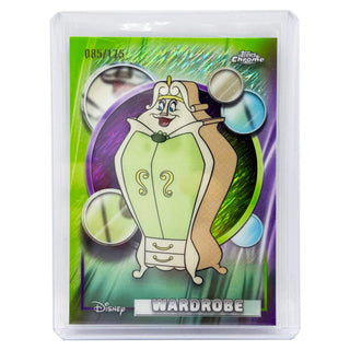 2026 Topps Chrome Disney Wardrobe Purple/Light Green Shimmer 085/175