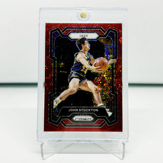 2023-24 Panini Prizm John Stockton Red Disco 76/100