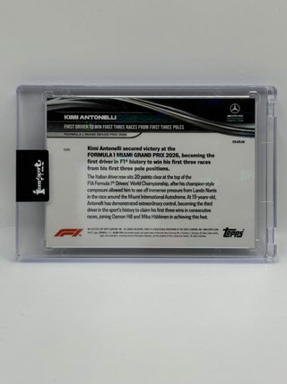 2026 Topps NOW Kimi Antonelli First Driver To Win First Three Races From First Three Poles #025