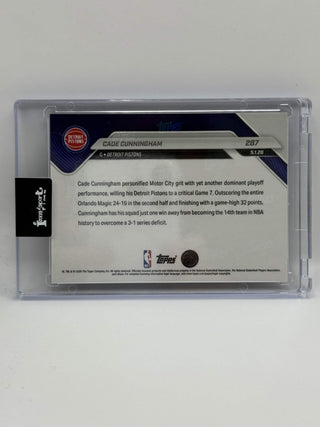 2025-26 Topps NOW Cade Cunningham Furious 2nd Half Rally Forces Game 7 Gold Foil 12/50