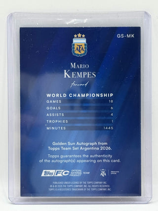 2026 Topps FC Argentina Team Set Mario Kempes Golden Sun Autograph 028/150