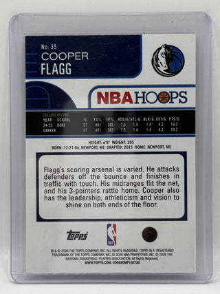 2025-26 Topps Hoops Cooper Flagg Holo Foil RC - No. 35 (C)
