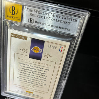 2013-14 Panini National Treasures Magic Johnson Game Changers Signatures 23/60 BGS NM-MT 8