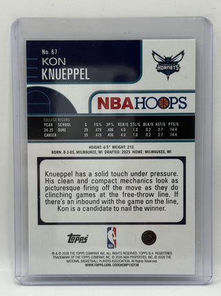 2025-26 Topps Hoops Kon Knueppel Holo Foil RC - No. 67 (C)