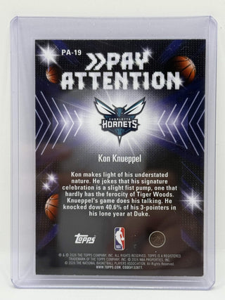 2025-26 Topps Hoops Kon Knueppel Pay Attention Rookie #PA-19