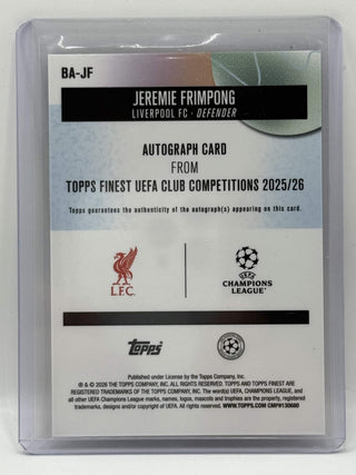 2025-26 Topps Finest Jeremie Frimpong Pink Autograph 192/250