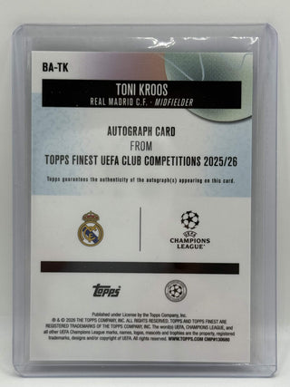 2025-26 Topps Finest UEFA Club Competitions Toni Kroos Auto 07/10