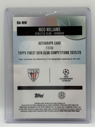 2025-26 Topps Finest UEFA Club Competitions Nico Williams Auto 08/10
