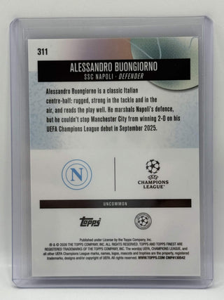2025-26 Topps Finest UEFA Club Competitions Alessandro Buongiorno Blue 116/150