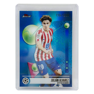 2025-26 Topps Finest UEFA Club Competitions Julián Alvarez Blue Refractor 156/200