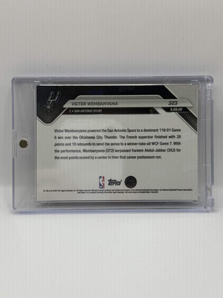 2025-26 Topps NOW Victor Wembanyama Historic Playoff Scoring Run Forces Decisive Game 7 #323