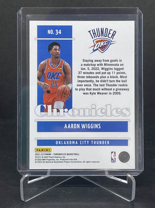 2021-22 Panini Chronicles Aaron Wiggins 75th Anniversary RC 17/75