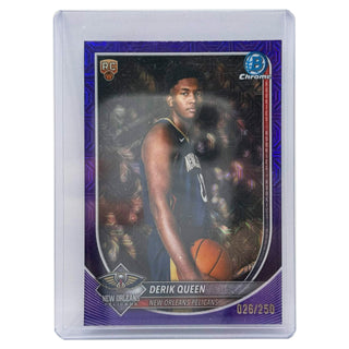 2025-26 Topps Bowman Chrome Derik Queen Purple Mojo Refractor RC 026/250