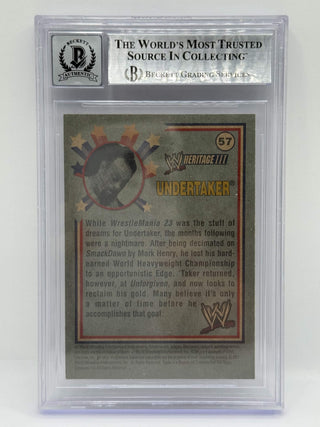 2007 Topps Heritage III WWE The Undertaker (Beckett Witnessed Authentic Autograph BGS 10)