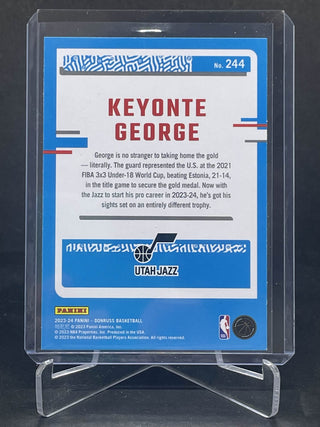 2023-24 Panini Donruss Rated Rookie Keyonte George Silver Mojo - No. 244