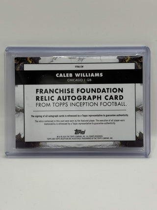 2024 Topps Inception Franchise Foundation Caleb Williams Dual RPA 10/75