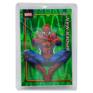 2026 Topps Chrome Marvel Spider-Man Green Raywave Refractor 71/99