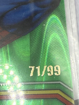 2026 Topps Chrome Marvel Spider-Man Green Raywave Refractor 71/99