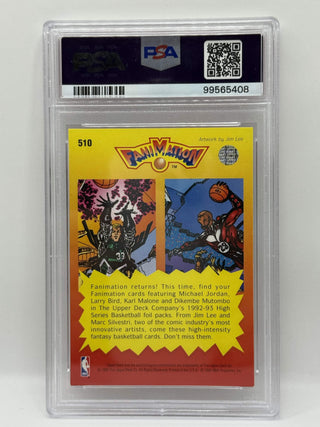1992 Upper Deck Fanimation Michael Jordan/Larry Bird PSA NM-MT 8