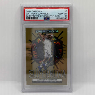 2024 Panini Obsidian Supernova Anthony Edwards Bronze Flood 11/60 PSA Gem Mint 10