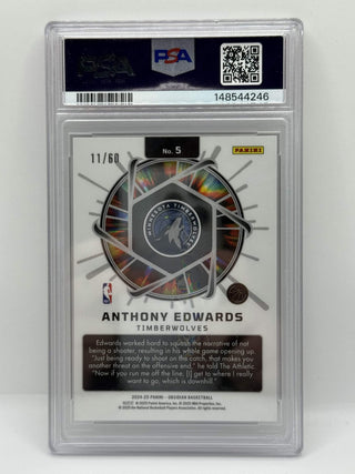2024 Panini Obsidian Supernova Anthony Edwards Bronze Flood 11/60 PSA Gem Mint 10