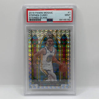 2019 Panini Mosaic Stephen Curry Stained Glass PSA Mint 9