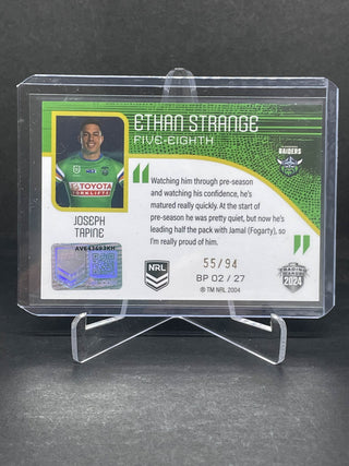 2024 NRL Elite Ethan Strange Canberra Raiders  Tapine Breakout Player Pick BP 02/27 L/Ed 55/94