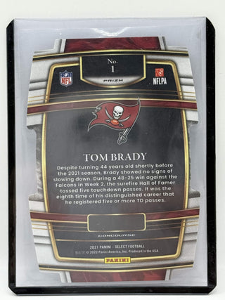 2021 Panini Select Tom Brady Black/Gold Die-Cut Prizm - No. 1