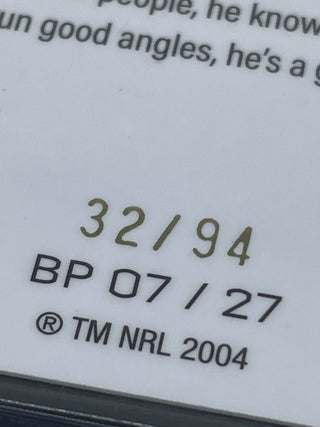 2024 NRL Elite Humole Olakau'atu Manly Sea Eagles Aaron Woods Breakout Player Pick BP 07/27 L/Ed 32/94