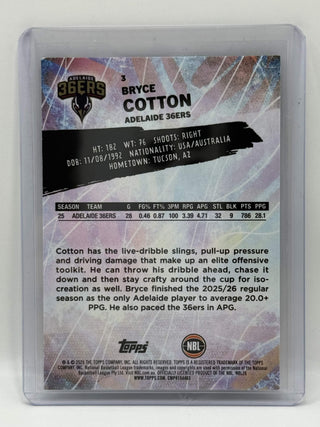 2025-26 Topps NBL Bryce Cotton Green 08/99