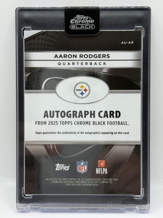2025 Topps Chrome Black Aaron Rodgers On-Card Auto Orange 09/25