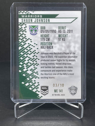 2024 NRL Elite Shaun Johnson New Zealand Warriors Mojo Emerald Card ME 141 L/Ed 03/10