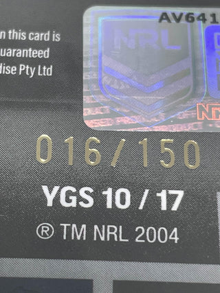 2024 NRL Elite Kulikefu Finefeuiaki North Queensland Cowboys 2024 Elite Young Guns Signature Black YGS 10/17 L/Ed 016/150