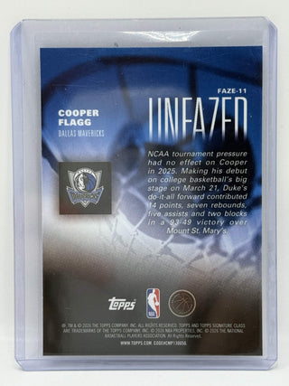 2025-26 Topps Signature Class Cooper Flagg Unfazed #FAZE-11